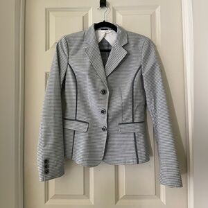 Women’s Stile Benetton Jacket Blazer plaid blue/black/gray Italian made US 6
